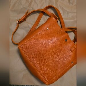 Portland LEATHER Orange  Tote Bag